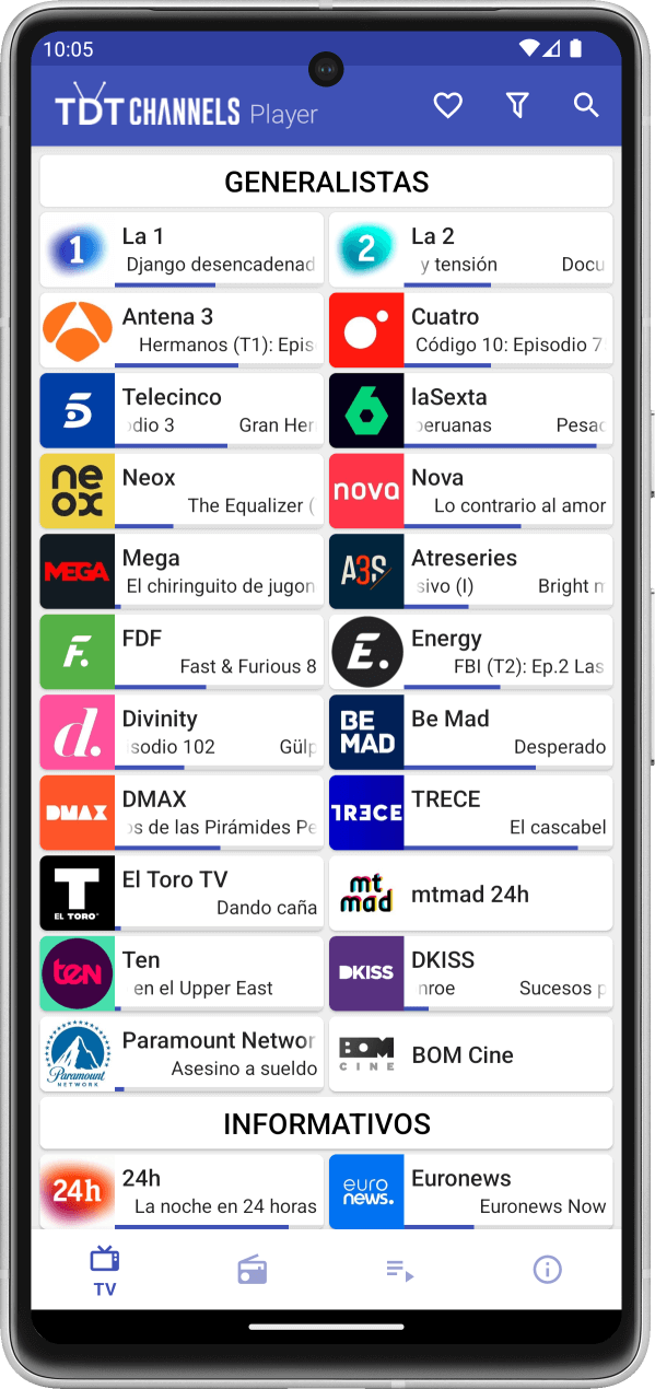 TDTChannels  Canales de TV y Radio IPTV